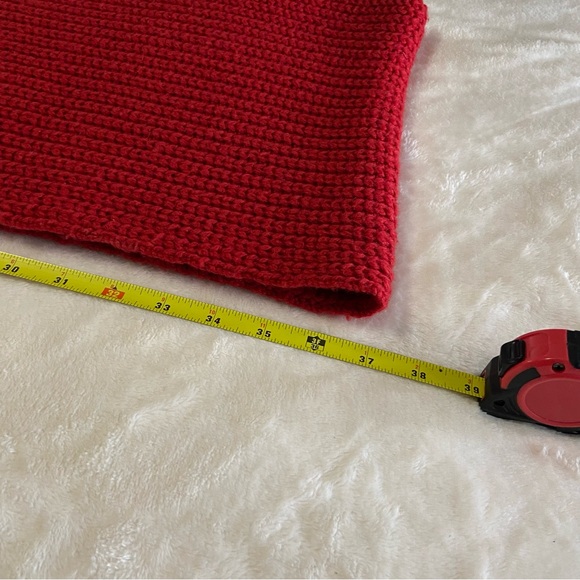 LACOSTE / Red Wool Blend Knit Scarf Unisex - Picture 10 of 10